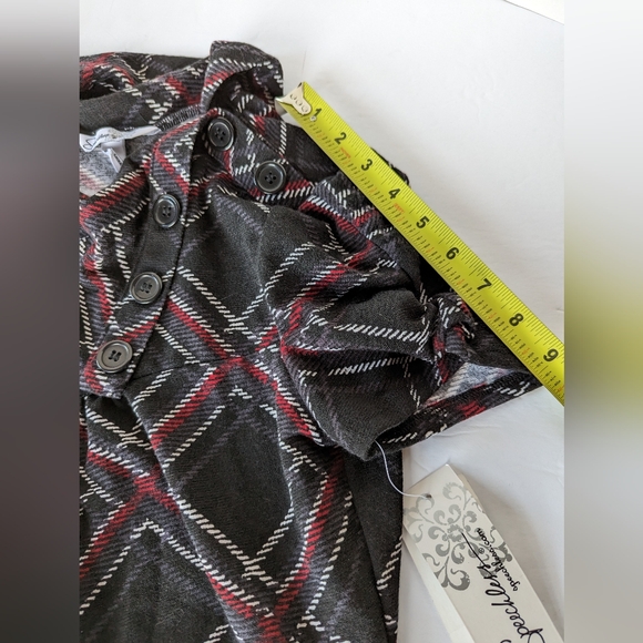 Fall Aline Grey Plaid Short Dress Mod Look Cowl Neck New w/ Tags - Picture 13 of 14